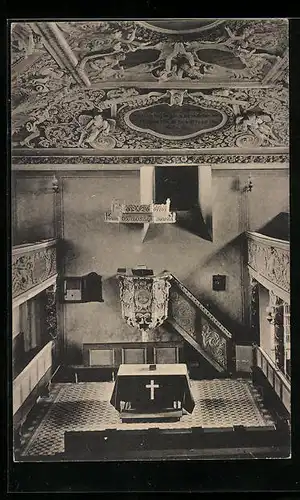 AK Greifenstein bei Wetzlar, Inneres der Schlosskirche, der Altar