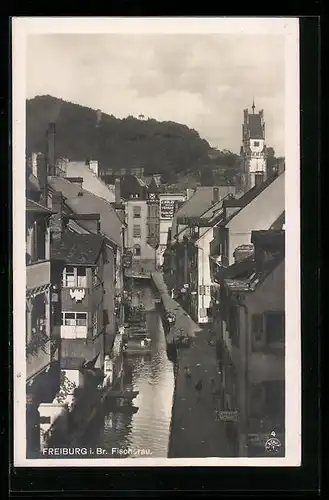 AK Freiburg i. Br., Blick auf Fischerau, am Graben