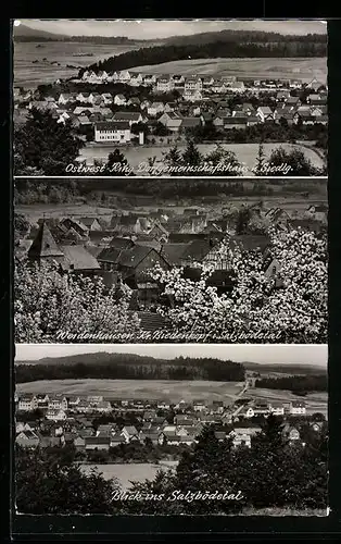 AK Weidenhausen bei Biedenkopf i. Salzbödetal, Blick auf den Ostwest-Ring mit dem Dorfgemeinschaftshaus