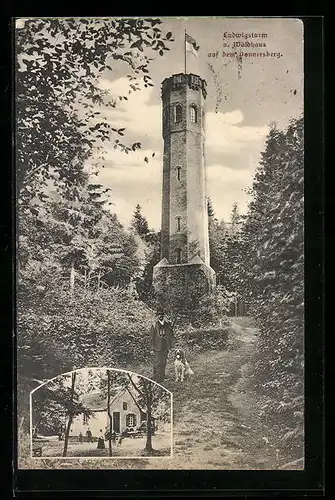 AK Dannenfels, Ludwigsturm und Waldhaus auf dem Donnersberg