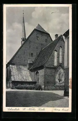 AK Eckernförde, Partie an der Kirche St. Nicolai