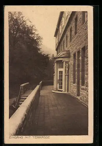 AK Bad Harzburg, das Siemens-Ettershaus, Eingang mit Terrasse