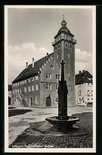 AK Mosbach i. Baden, Brunnen vor dem Rathaus