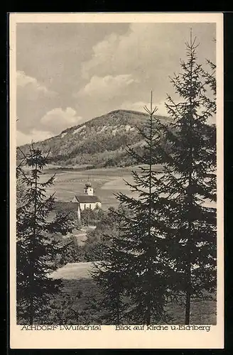 AK Achdorf i. Wutachtal, Blick auf Kirche und Eichberg