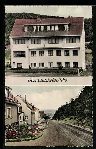 AK Oberzeuzheim i. Ww., Strasse durch den Ort, Pension zum Tannenwald