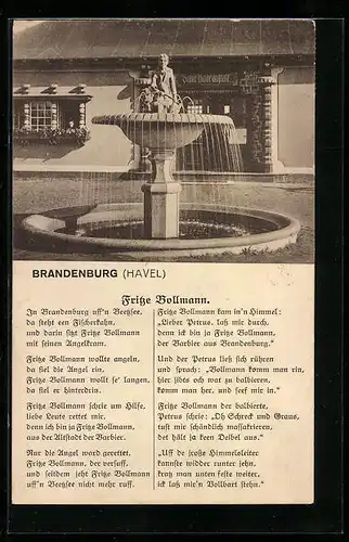 AK Brandenburg a. Havel, vor dem Brunnen, Fritze Bollmann