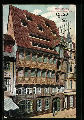 AK Braunschweig, am alten Dammerschen Haus