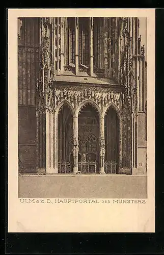 AK Ulm a. D., Hauptportal des Münsters
