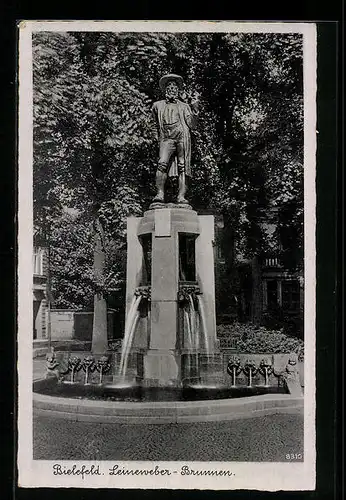 AK Bielefeld, Blick auf den Leineweber-Brunnen