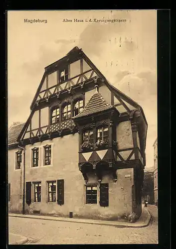 AK Magdeburg, Altes Haus i. d. Kreuzgangstrasse