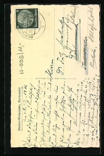 Künstler-AK Bernkastel a. Mosel, Partie an der Doktor-Weinstube