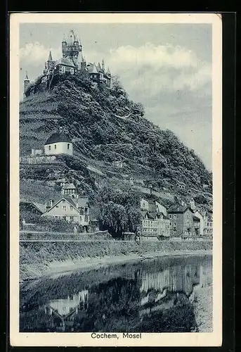 AK Cochem a. Mosel, Stadtansicht mit Blick hinauf zur Burg