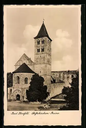 AK Bad Hersfeld, Blick auf die Stiftskirchen-Ruine