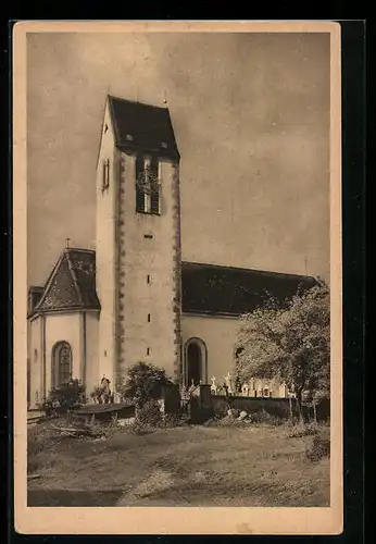 AK Wackersberg bei Bad Tölz, an der Kirche