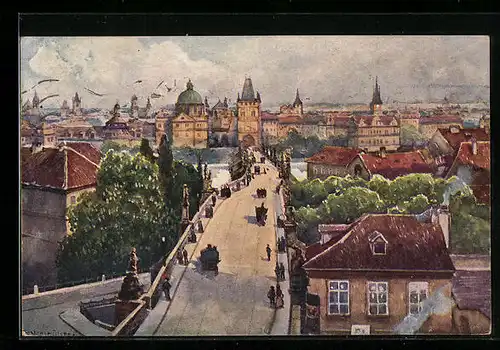 Künstler-AK Ferdinand Engelmüller: Praha, La Vielle Ville