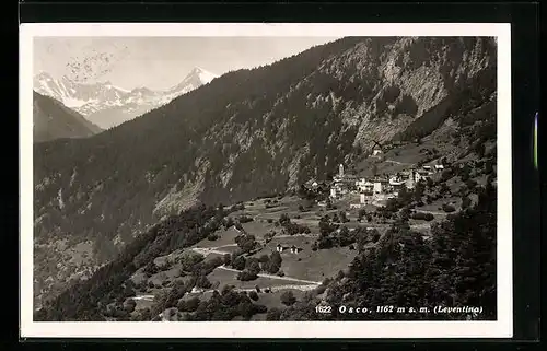 AK Osco, Blick zur Ortschaft auf dem Berg