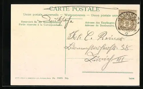 AK Meiringen, Generalansicht mit Weil und Wetterhorn