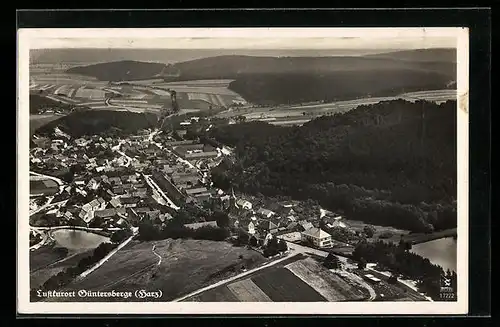 AK Güntersberge im Harz, Fliegeraufnahme der gesamten Stadt