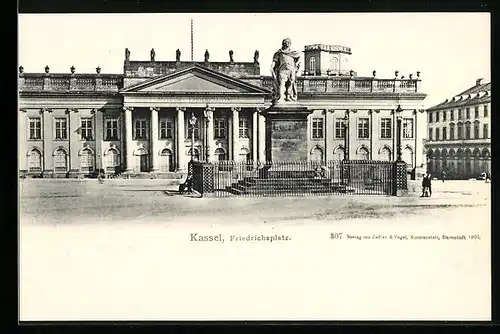 AK Kassel, Ansicht vom Friedrichsplatz