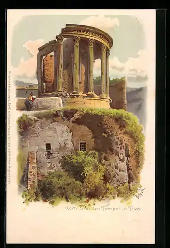 Künstler-AK sign. G. Gioja: Rom, Sibyllen Tempel in Tivoli