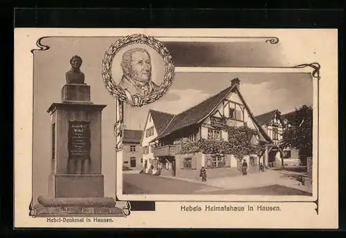 AK Hausen, Hebels Heimathaus, Hebel-Denkmal