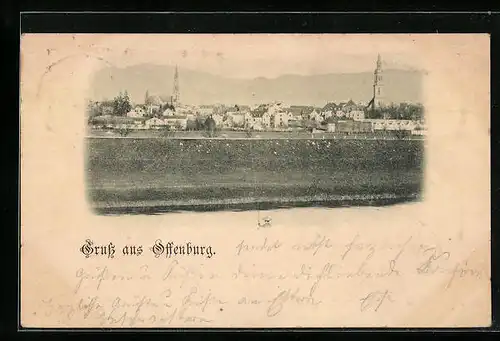 AK Offenburg, Totalansicht der Ortschaft