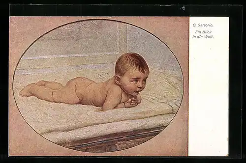 Künstler-AK sign. G. Sartorio: Ein Blick in die Welt