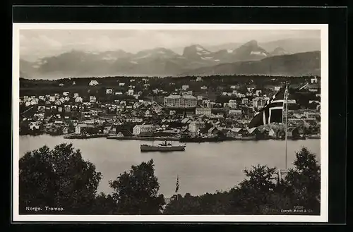 AK Tromso, Ortsansicht aus der Vogelschau