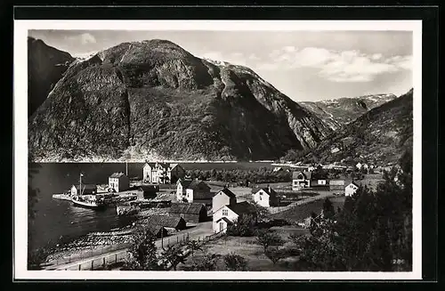 AK Eidfjord-Vik, Ortsansicht aus der Vogelschau