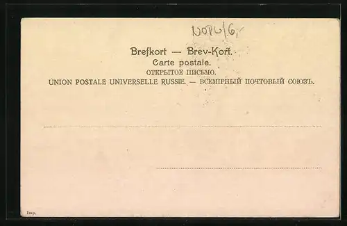 Lithographie Vossevangen, Ortsansicht aus der Vogelschau