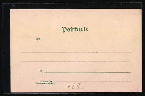 Lithographie Köln, Dom und Stadtwappen