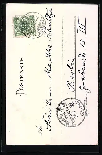 Lithographie Rüdesheim, Niederwald-Denkmal, Mäusethurm, Ehrenfels & Rössel