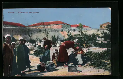 AK Tanger, Barbier auf der Strasse