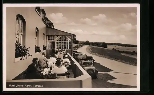 AK Adenau / Eifel, Hotel Hohe Acht, Terrasse
