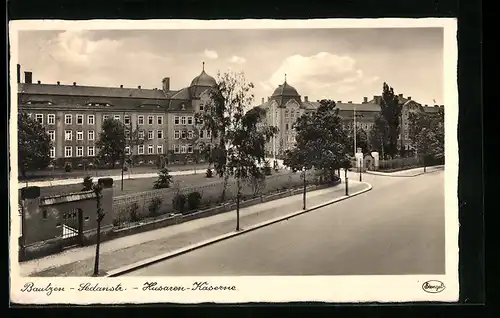 AK Bautzen, Sedanstrasse mit Husaren-Kaserne