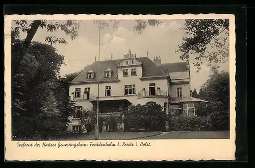 AK Preetz i. Holst., Seefront des Hauses Genesungsheim Freudenholm