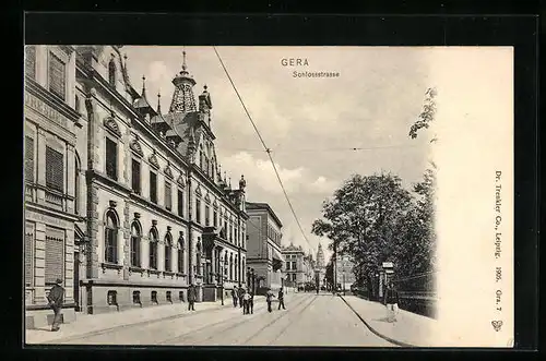 AK Gera, Blick in die Schlossstrasse