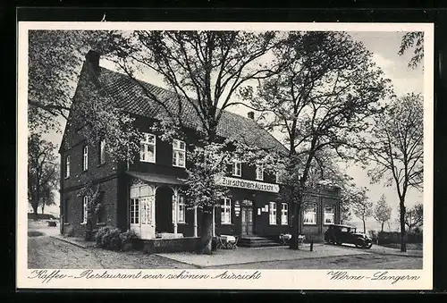 AK Werne-Langern, Kaffee-Restaurant zur schönen Aussicht, Inh. A. Hauschopp