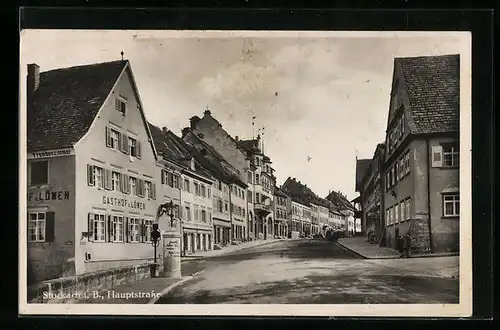 AK Stockach i. B., Hauptstrasse mit Gasthaus z. Löwen