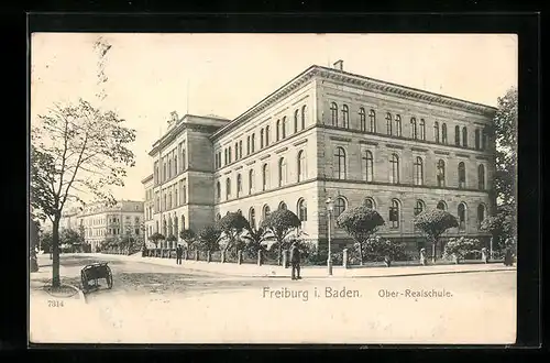 AK Freiburg i. Baden, Blick auf Ober-Realschule