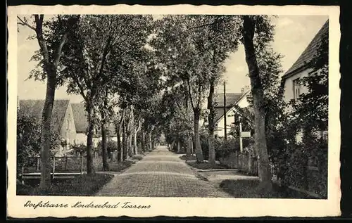 AK Tossens /Nordsee, Blick in die Dorfstrasse