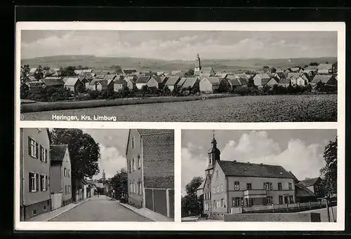 AK Heringen /Krs. Limburg, Ortsansicht aus der Vogelschau, Strassenpartie