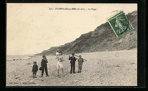 AK Octeville-sur-Mer, la Plage