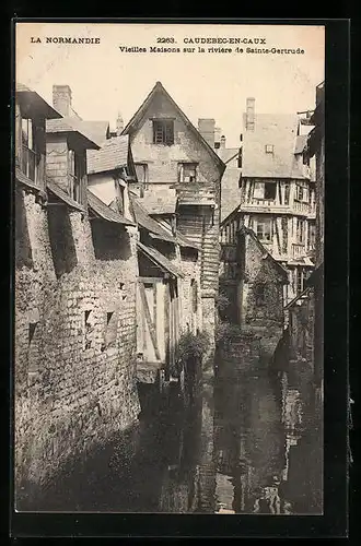 AK Caudebec-en-Caux, Vieilles Maisons sur la Rivière de Sainte-Gertrude