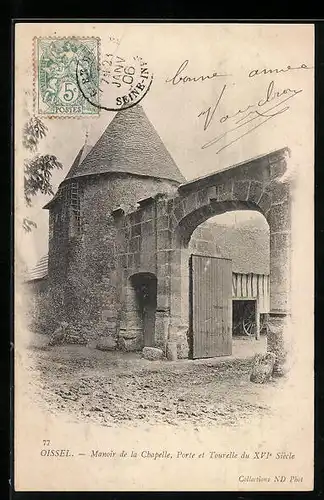 AK Oissel, Manoir de la Chapelle, Porte et Tourelle du XVI. Siecle