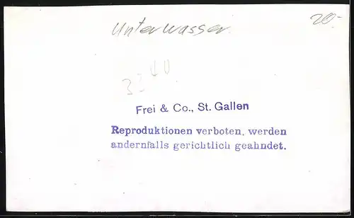 Fotografie Frei & Co. St. Gallen, Ansicht Unterwasser, Hotel-Pension Sternen