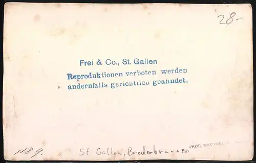 Fotografie Frei & Co. St. Gallen, Ansicht St. Gallen, Broderbrunnen