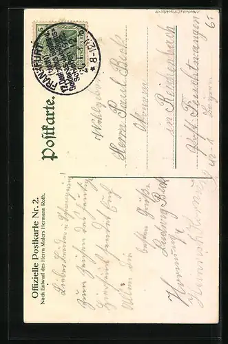 AK Frankfurt a. M., Schützenfest 1912, Zwei nackte Knaben mit Schiessscheibe