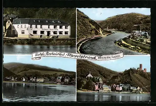 AK Briedern /Mosel, Hotel-Restaurant Moselstrand A. Görgen, Ortsansichten