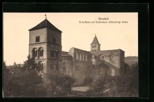 AK Hersfeld, Stifts-Ruine mit Glockenturm